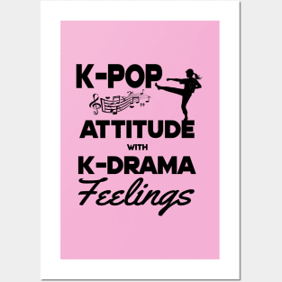 K-Pop Attitude with K-Drama Feelings Kickboxing pose light BG Posters and Art